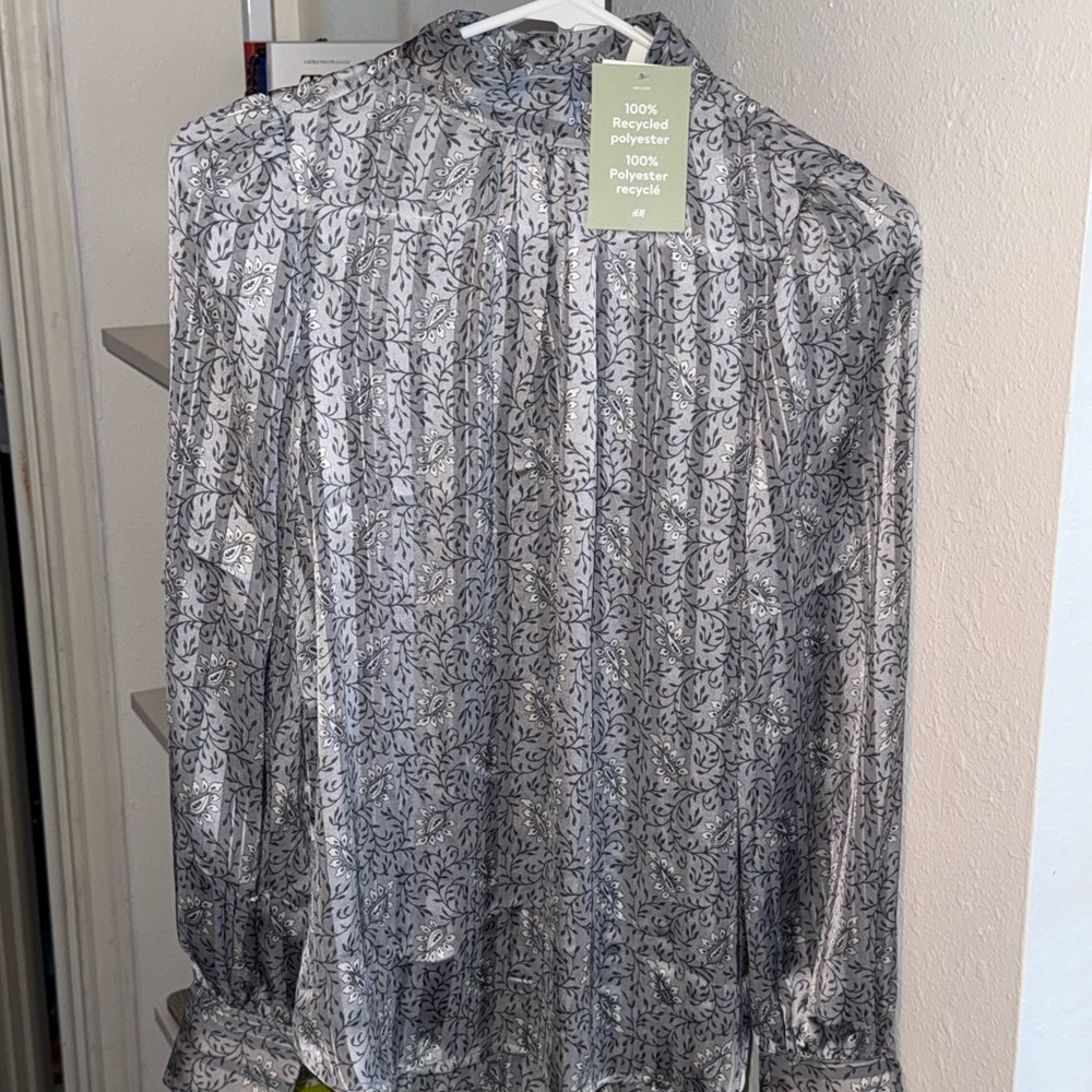 H&M Floral Satin Blouse
